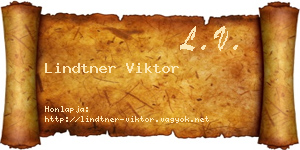 Lindtner Viktor névjegykártya